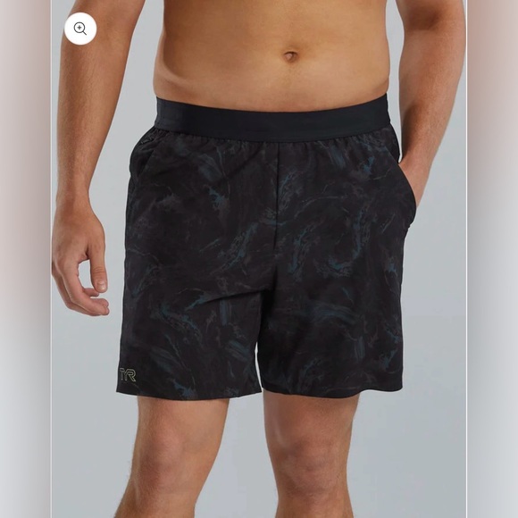 TYR Men's Navy and Aqua Training Shorts - Picture 3 of 3